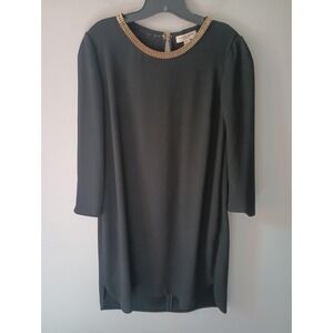 Burberry London Women's Size 12 Acetat Chain Black Shift Mini Dress DAMAGED!!!